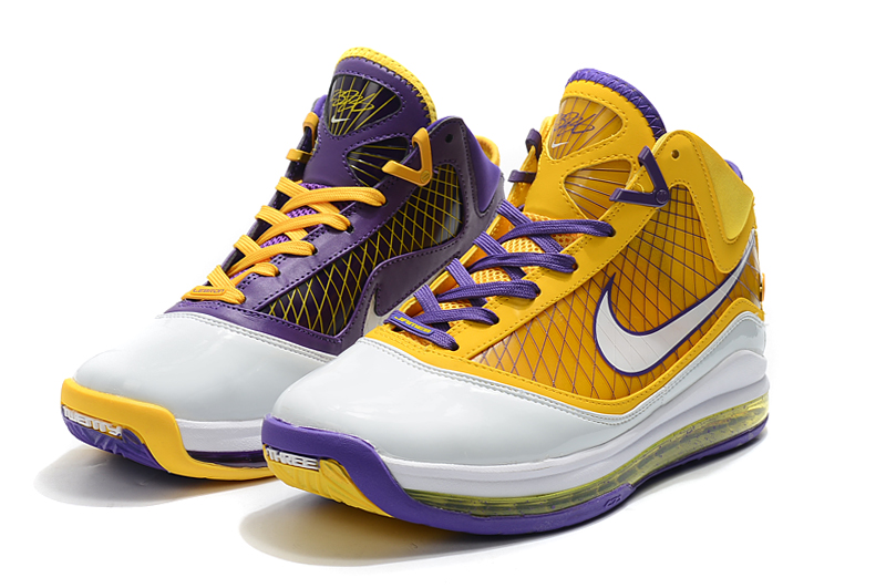 2020 Nike Lebron James 7 Purple Yellow White - Click Image to Close